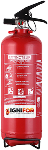 Extincteur Ignifor 2 kg en action