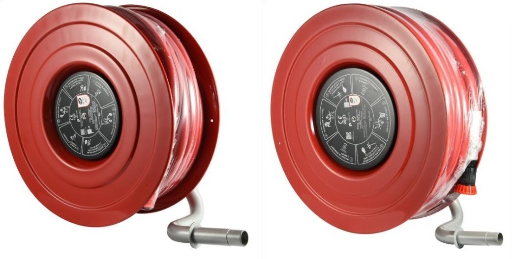 Les deux bobines RIA Ignifor, DN25 et DN33, 30 m